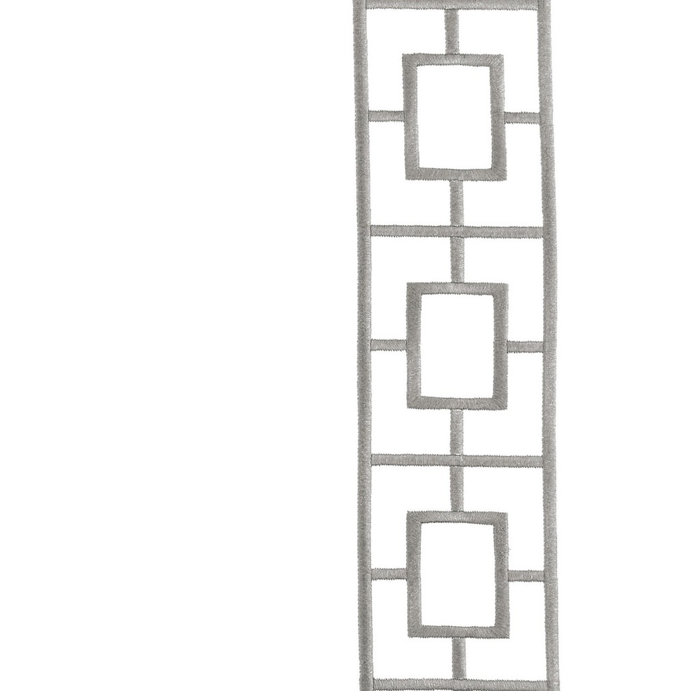 Embroidered Square Trellis Curtains - 2 Panels - Picture 2 of 6